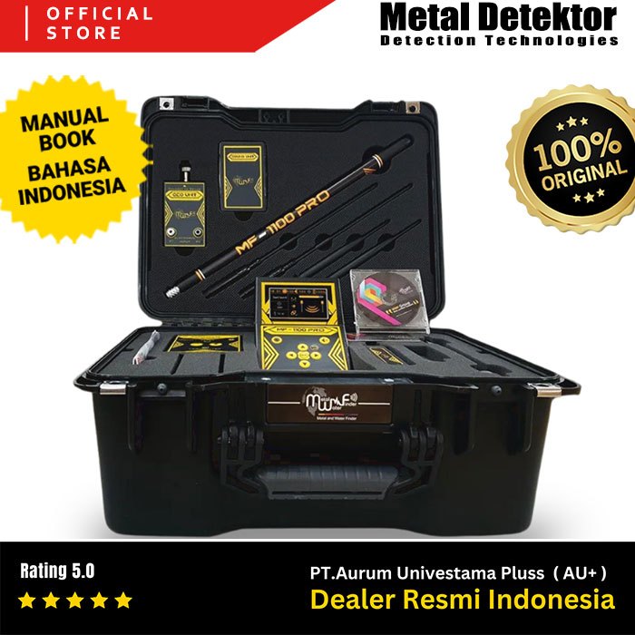 Metal Detektor MWF MF 1100 Pro SECOND - Long Range Locator LRL Metal Detector Emas Jarak Jauh Alat P