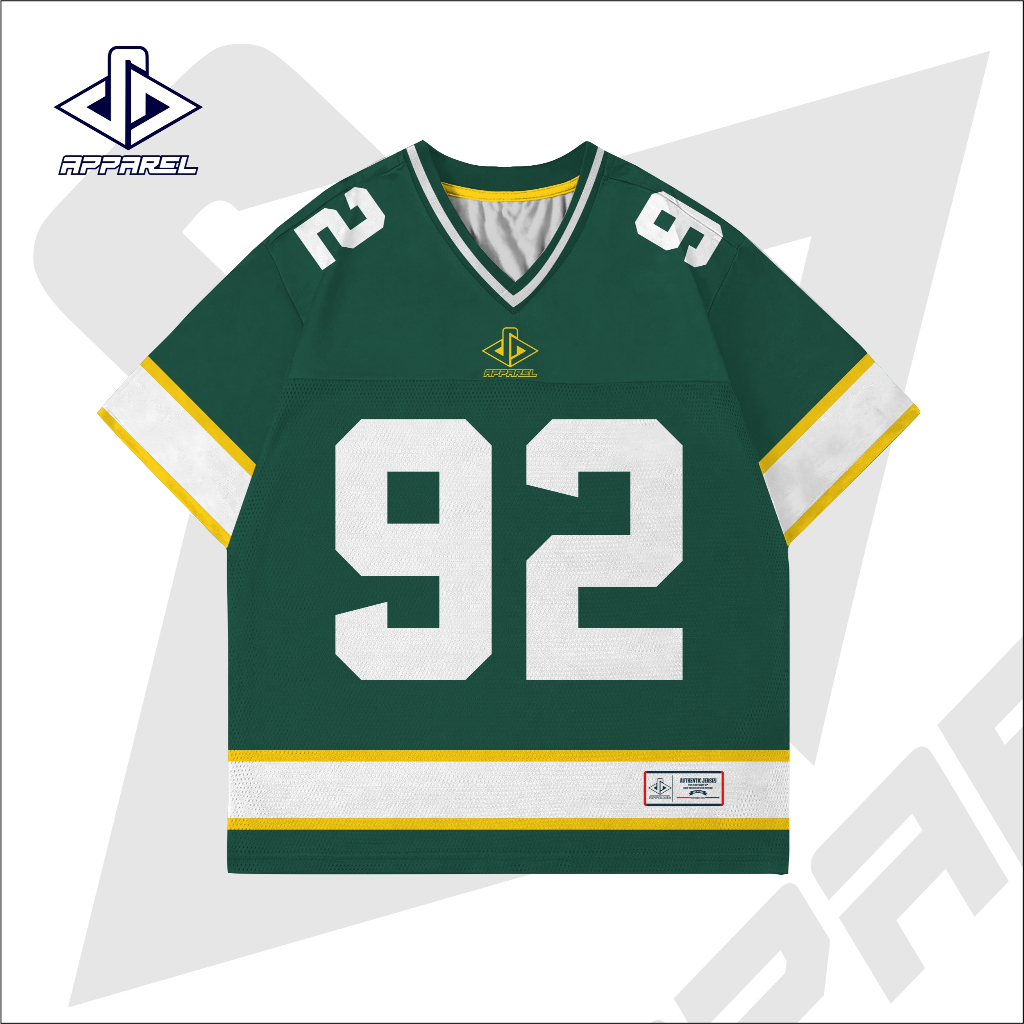 Jersey Streetwear Number 92 Green / Jersey Vintage Casual / Jersey Rugby / Jersey Hockey / NFL / Bol