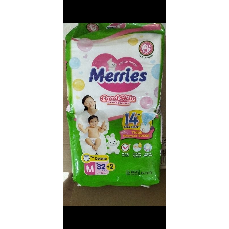 1 karton popok merries M(1 karton isi 4 ball)