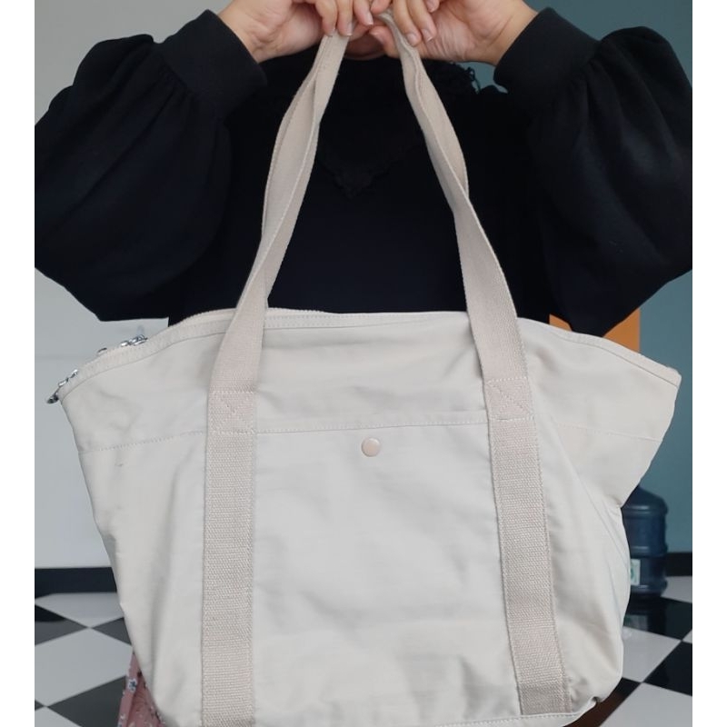 tote bag beige nylon waterproof