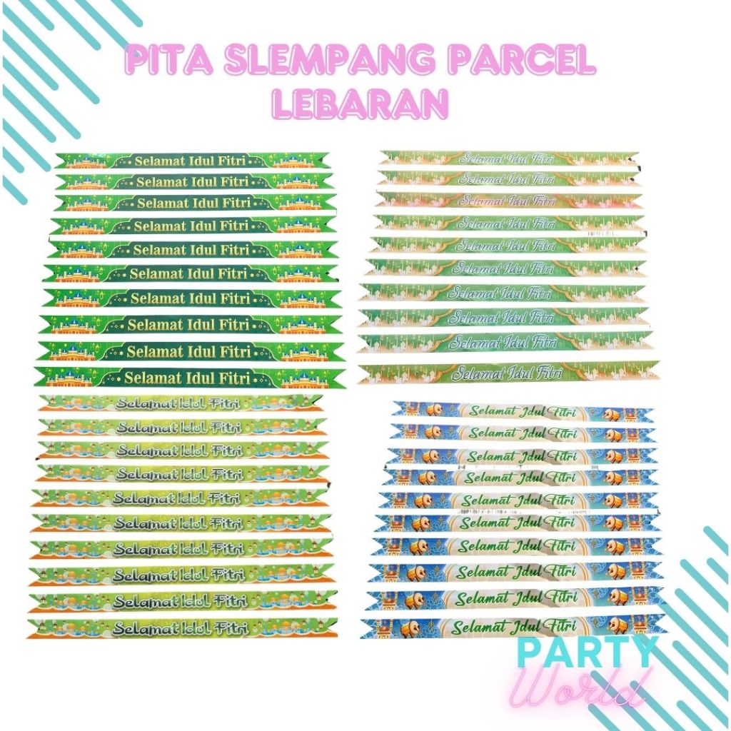 

1pcs Pita Parcel Lebaran Ukuran Besar Pita Idul Fitri Slempang Parcel Hiasan Parcel Lebaran Hari Raya Idul Fitri