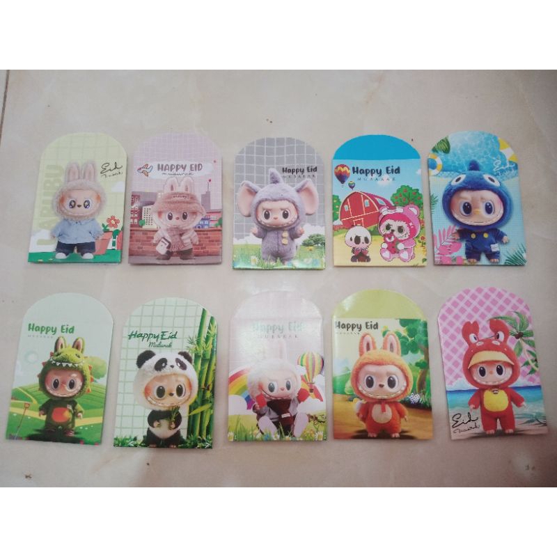 

Angpau amplop lebaran motif labubu glosy murah isi 10 pcs