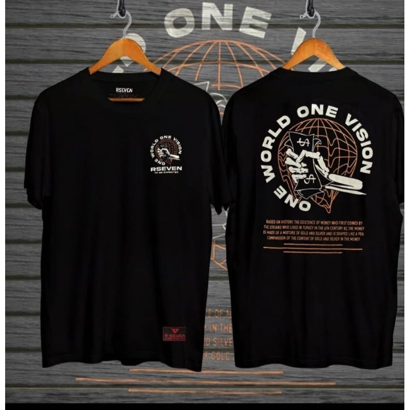 RSEVEN Kaos Hitam "World One Vision"