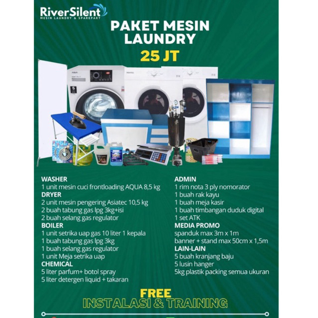 paket usaha peralatan laundry 25 juta | mesin laundry