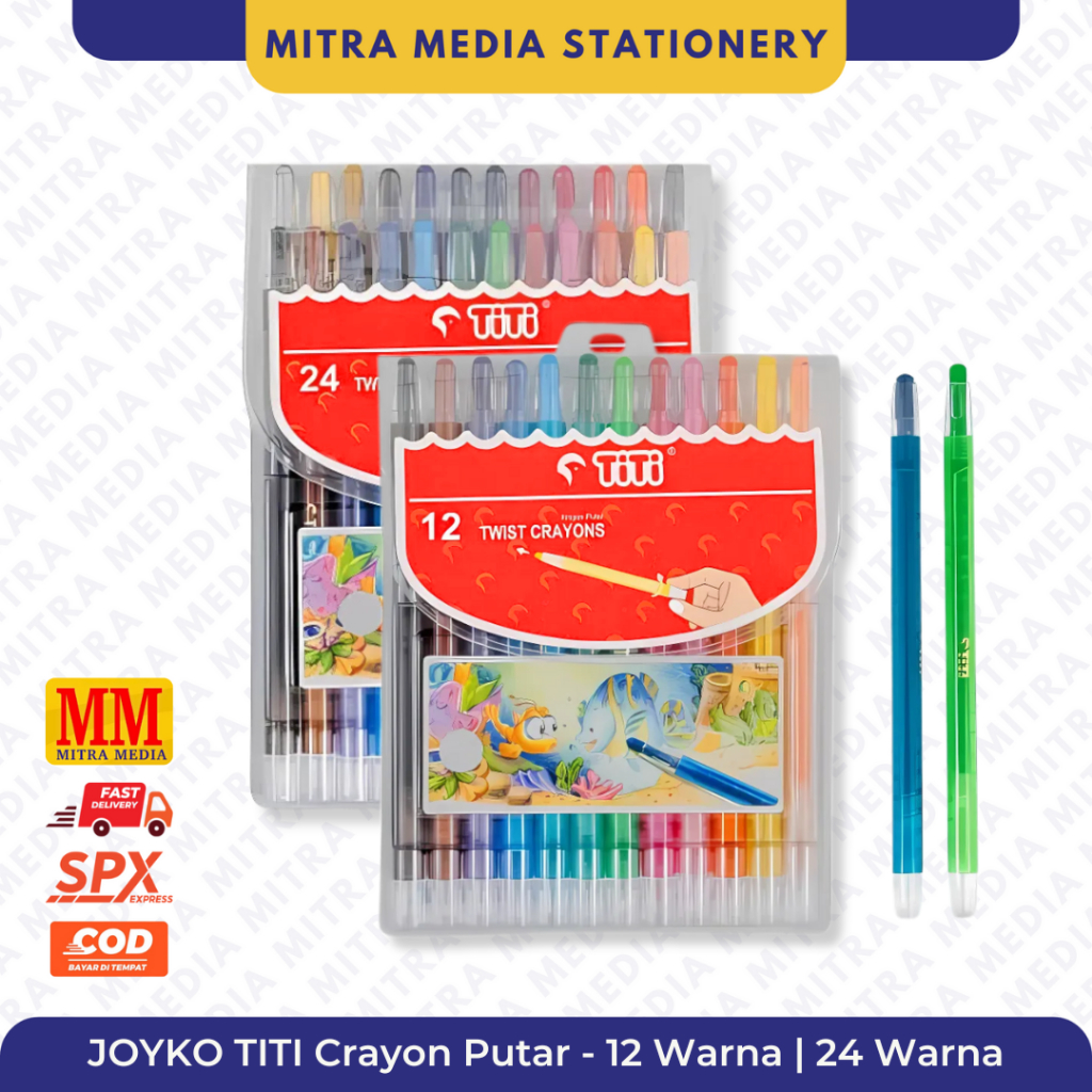 

JOYKO TITI Crayon Putar / Twist Crayon / Krayon Putar 12 24 Warna Oil pastel