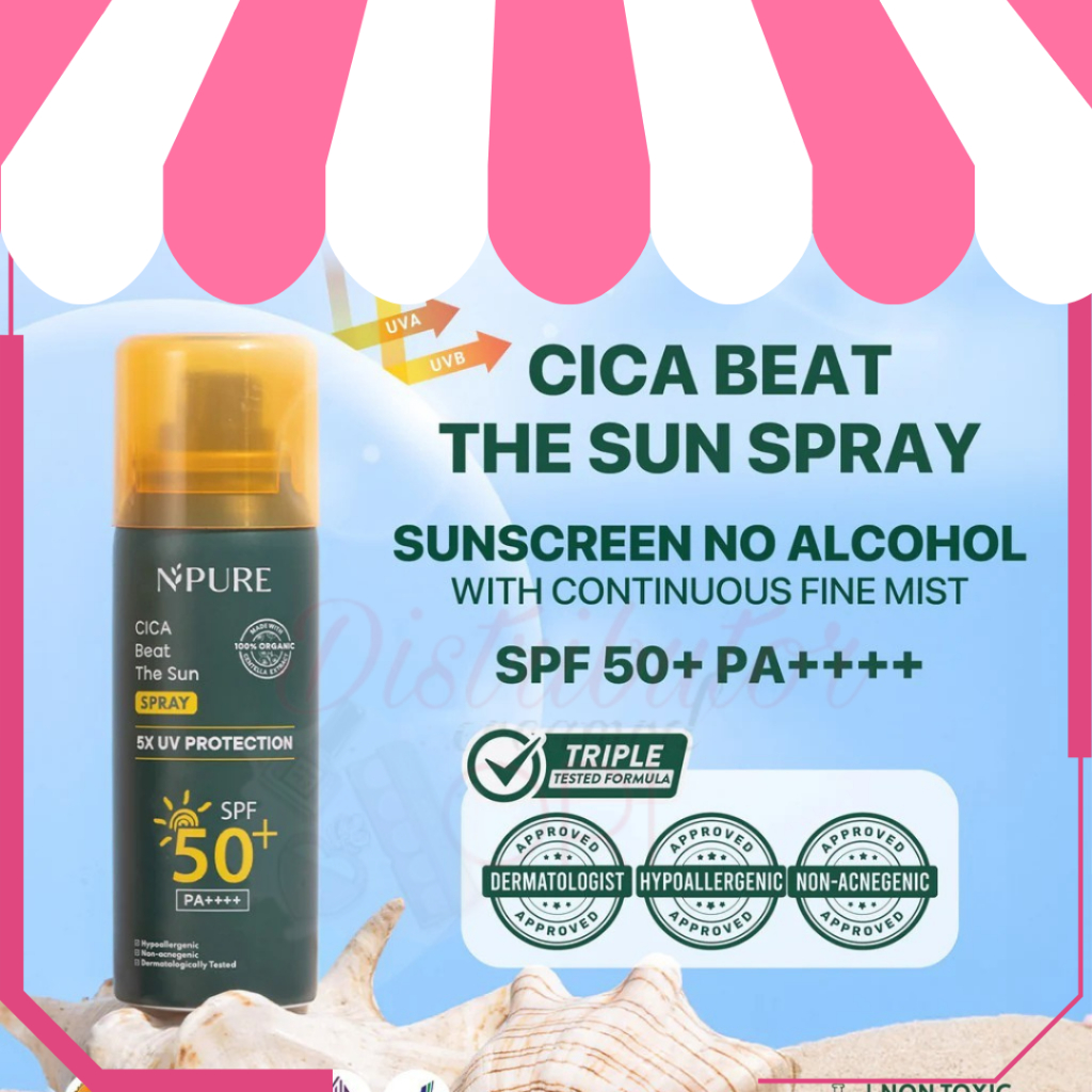 Npure Cica Beat The Sun Spray SPF50+ PA++++ 50ml | BPOM