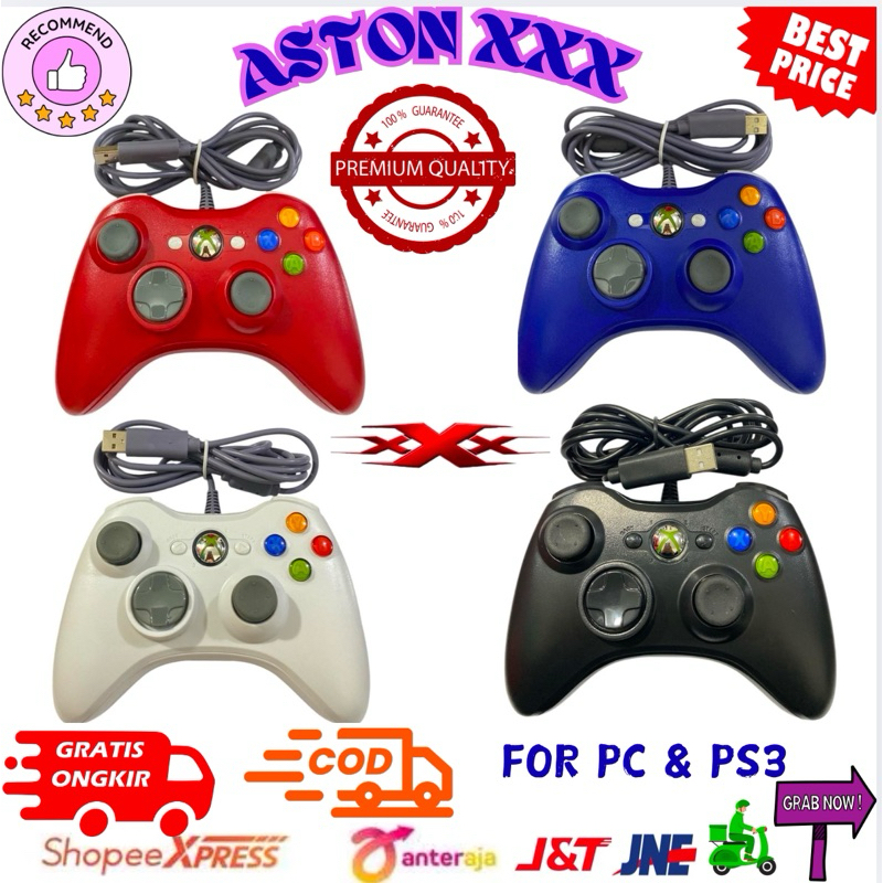 Basirguay - Stik Model Xbox Hitam Kabel USB untuk PS3 PC Laptop