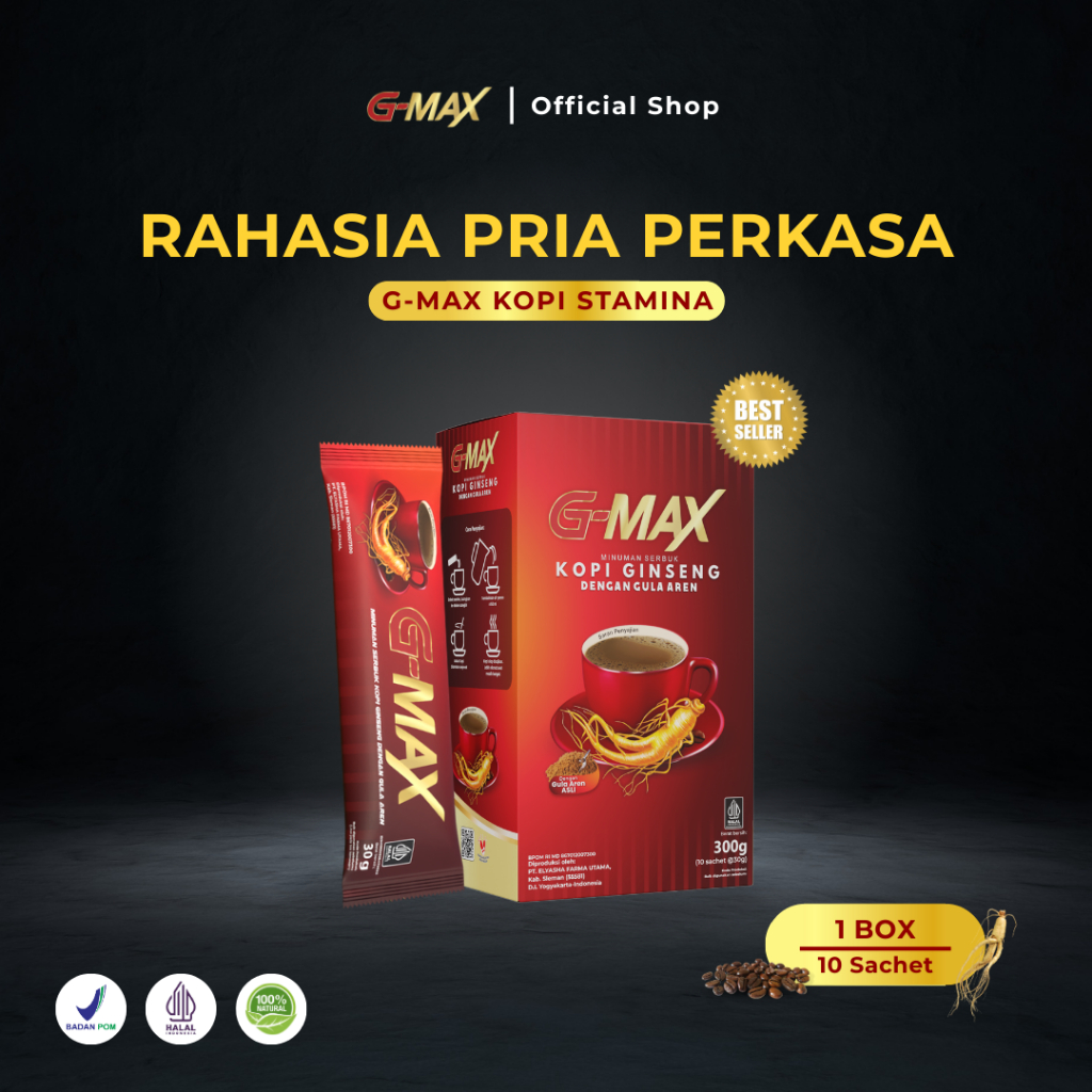 

Kopi G-MAX Original Official Store - 1 Box isi 10 Sachet