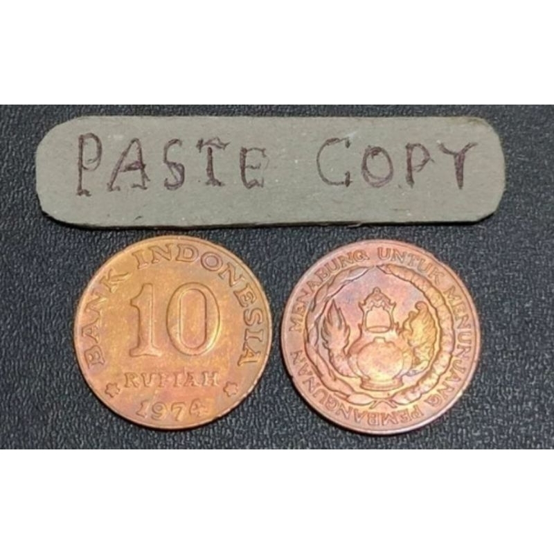 Koin 10 rupiah Tabanas kuning tahun 1974