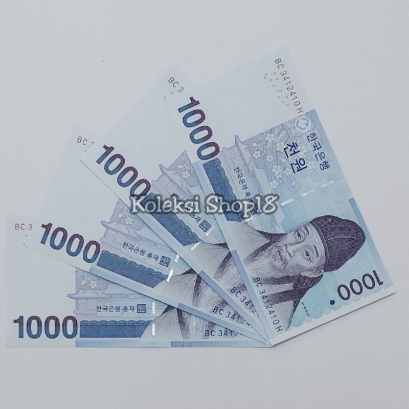 Koleksi Paket Super Mulus Korea Selatan 1000 Won Kondisi Baru Gress
