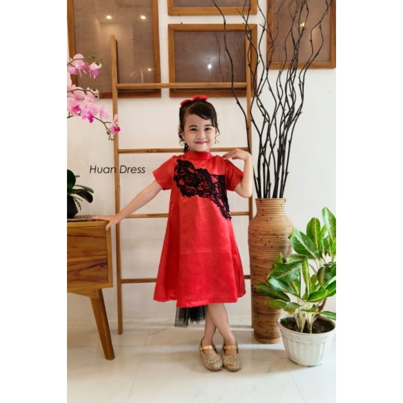Huan Dress / Dress Imlek Anak / Dress Cewek / Baju Imlek anak / Baju Cina Anak / Kostum Anak Cewek