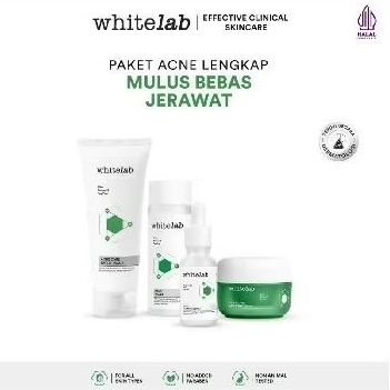 Whitelab paket acne series isi 4 (face wash, toner , serum, moisturizer)