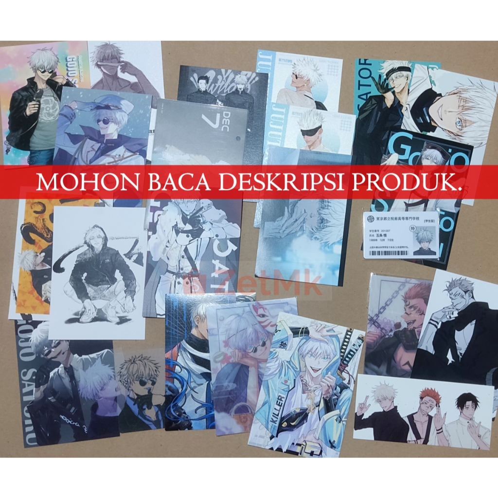 Jujutsu Kaisen Gojo Satoru Sukuna Fanmerch Postcard Photocard Official Postcard