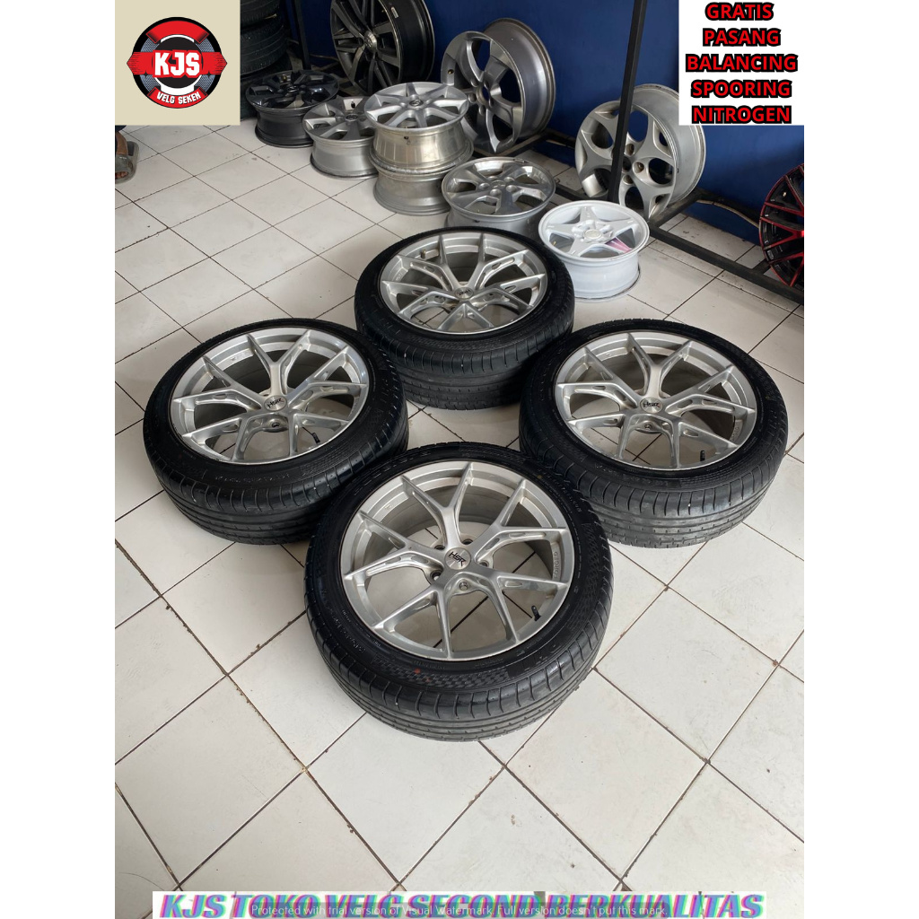 VELG RACING SECOND MODEL HSR WURZBURG RING 19 LEBAR 8.5-9.5 LOBANG PCD 5X114,3 ET40-30 HYPER SILVER 