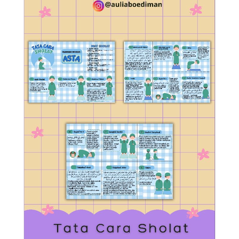 Flashcaed Tata Cara Sholat Anak laki-laki