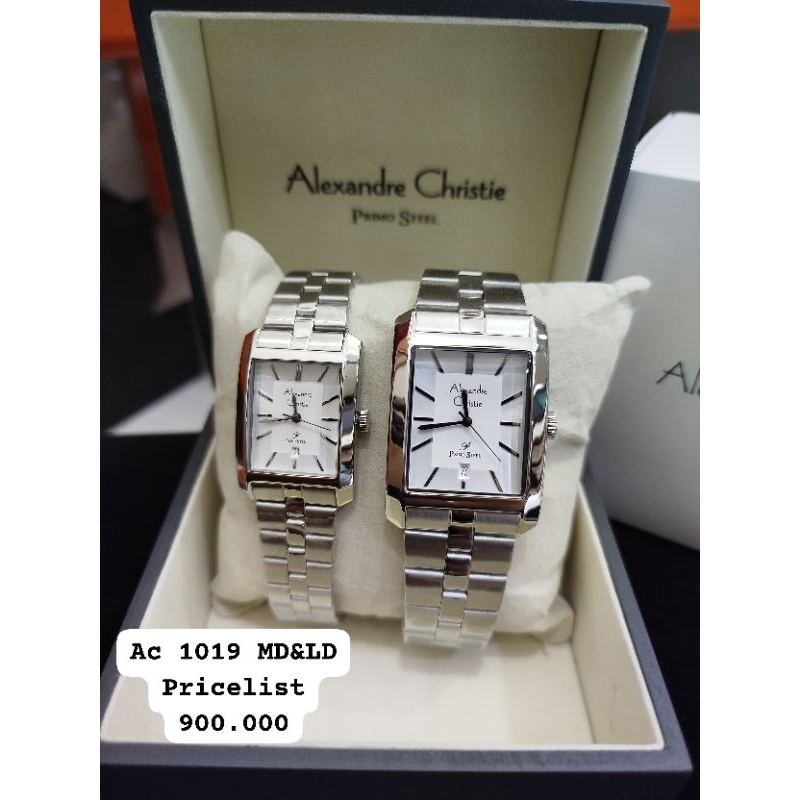 Jam tangan Primo steel Alexandre Christie Couple 1019 | AC 1019 Rantai | AC1019 sepasang original
