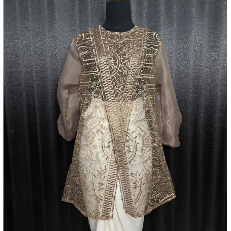 OUTER BROKAT SILANG FULL PAYET PREMIUM CARDIGAN BROKAT LENGAN PANJANG