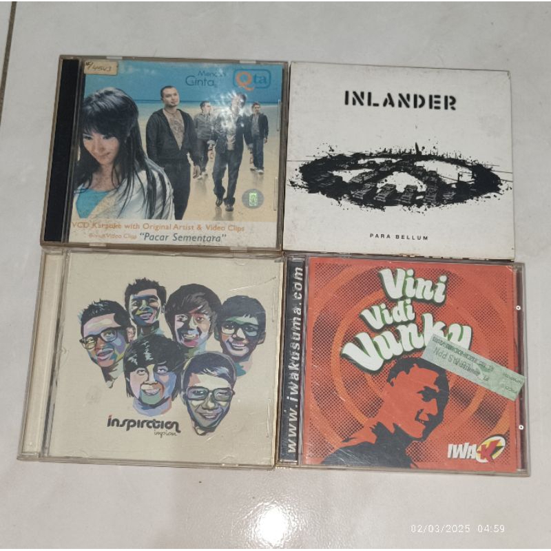 vcd dan cd Indonesia QTA-Mencari Cinta / INLANDER-Para Bellum / INSPIRATION-Impian / IWA K- Vini Vid