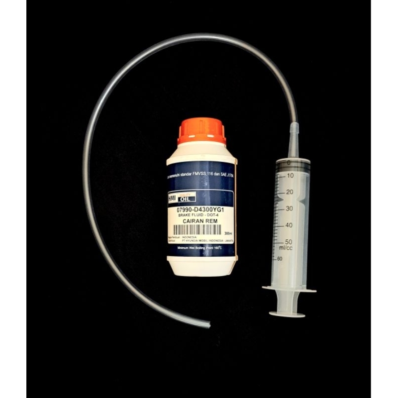 PAKET Minyak rem Hyunday Dot-4 300ml + Suntikan alat kuras 50cc