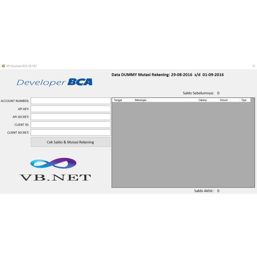 SOURCE CODE VB.NET API BCA OFFICIAL (Cek Saldo & Mutasi Saldo)