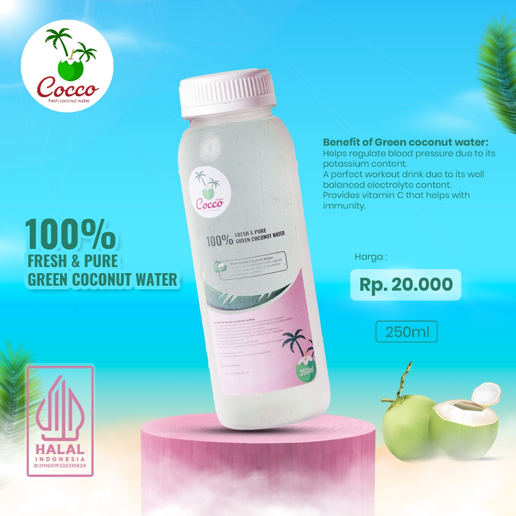 

1 Botol Cocco Fresh Air Kelapa Hijau Murni 250Ml