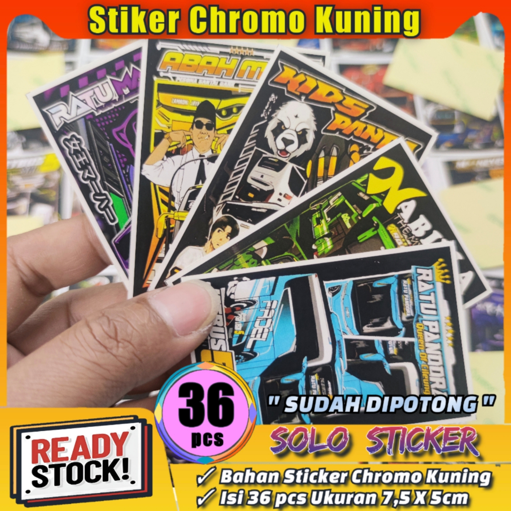 

Stiker Bus Basuri Isi 36pc SUDAH DIPOTONG Bahan Chromo Kuning Anti Air