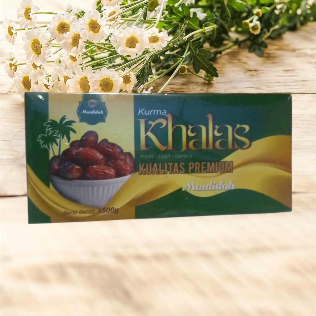 

Kurma Khalas Kemasan isi 500gr Kurma Maulidah kualitas Premium