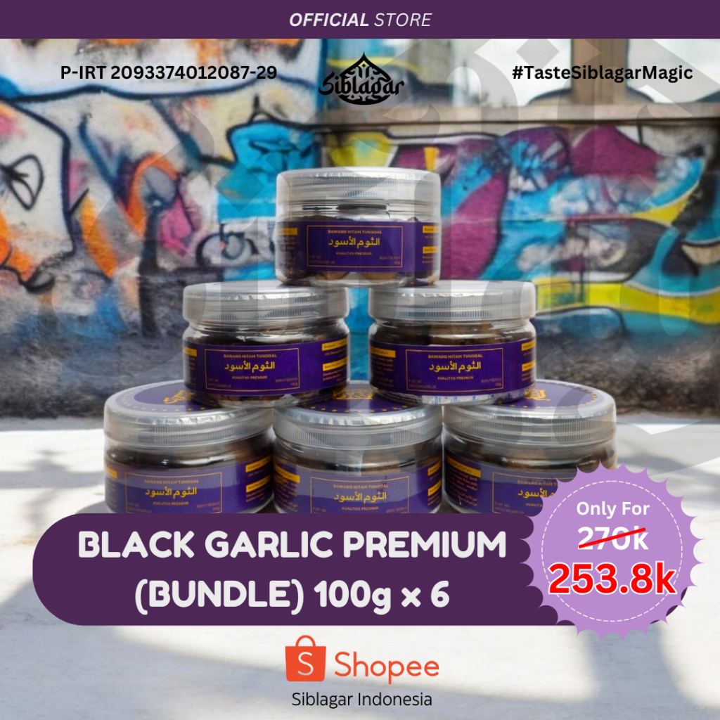 

Bawang Hitam (Black Garlic) Siblagar Premium BUNDLE 100gram x 6