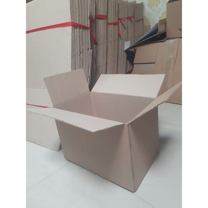 

Kardus/Kotak/Dus Packing ukuran 46x30x28 Singlewall Polos Baru + Sablon 1warna