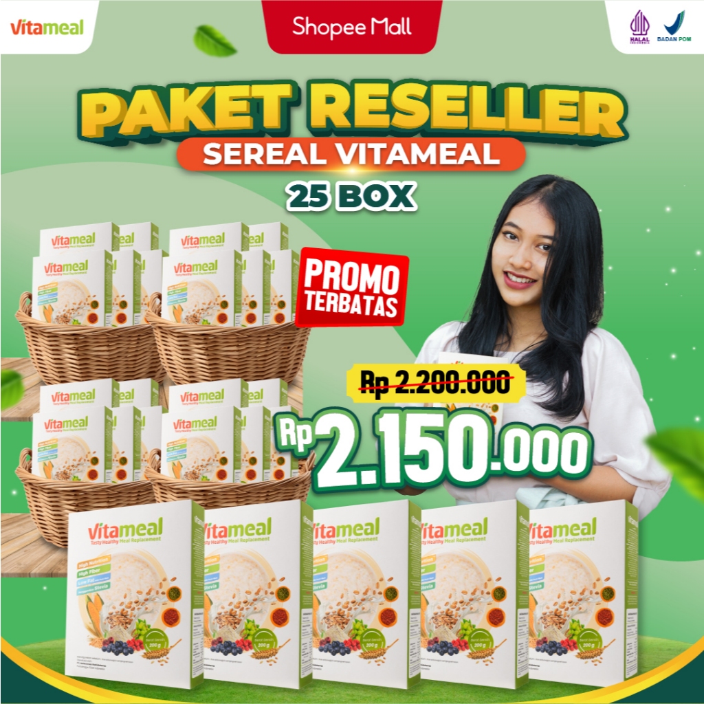 

Vitameal - Paket Sereal Vitameal 25 box Beli banyak Pasti Lebih Hemat Membantu Menangkal Masalah Diabetes dan Menstabilkan Gula Darah Pengganti Makanan Sehat Bpom Dan Hallal