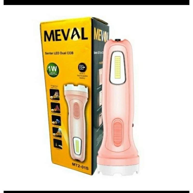 Meval Senter LED Dual COB MT2-01S senter meval led senter tangan