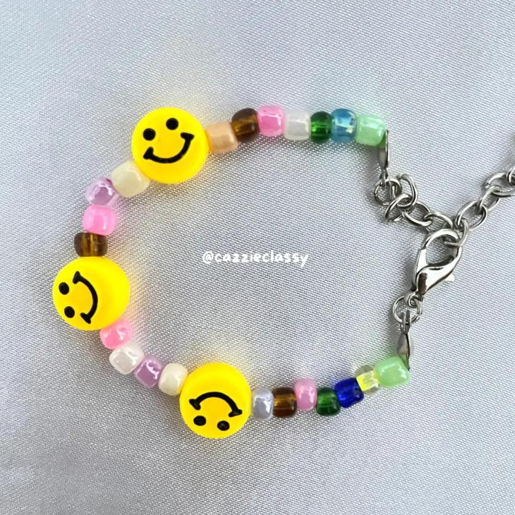 Beads Bracelet Smiley | Gelang Manik Smiley | Gelang Murah