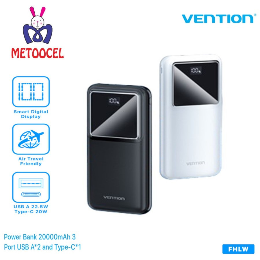 Vention Powerbank 20000Mah 22.5W LED Display FHL