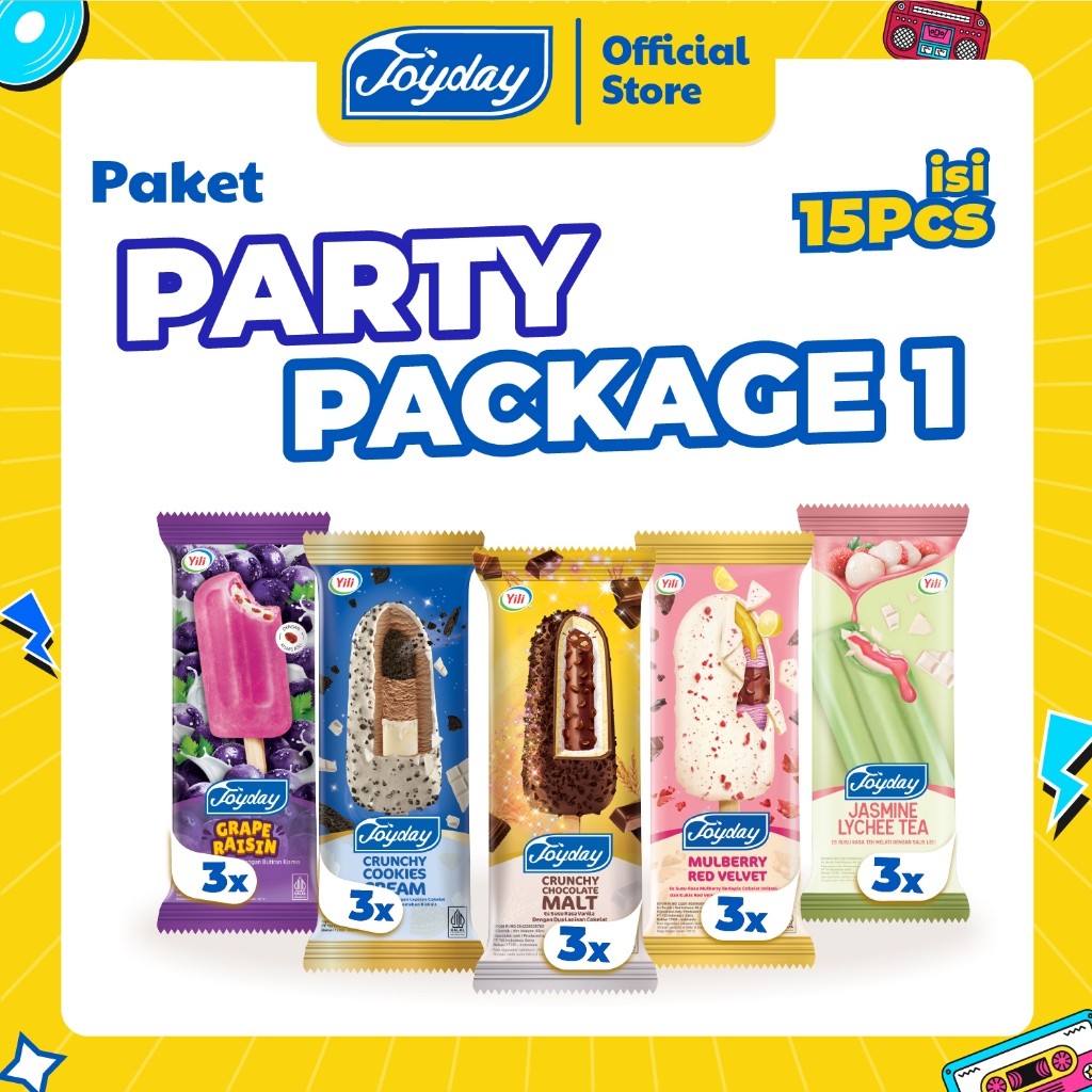 

Joyday Ice Cream PAKET PARTY 1 - Isi 15 pcs Es Krim Mix