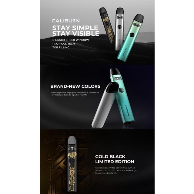 DEVICE UWELL CALIBURN A2 POD SYSTEM KIT 520MAH 100% ORIGINAL