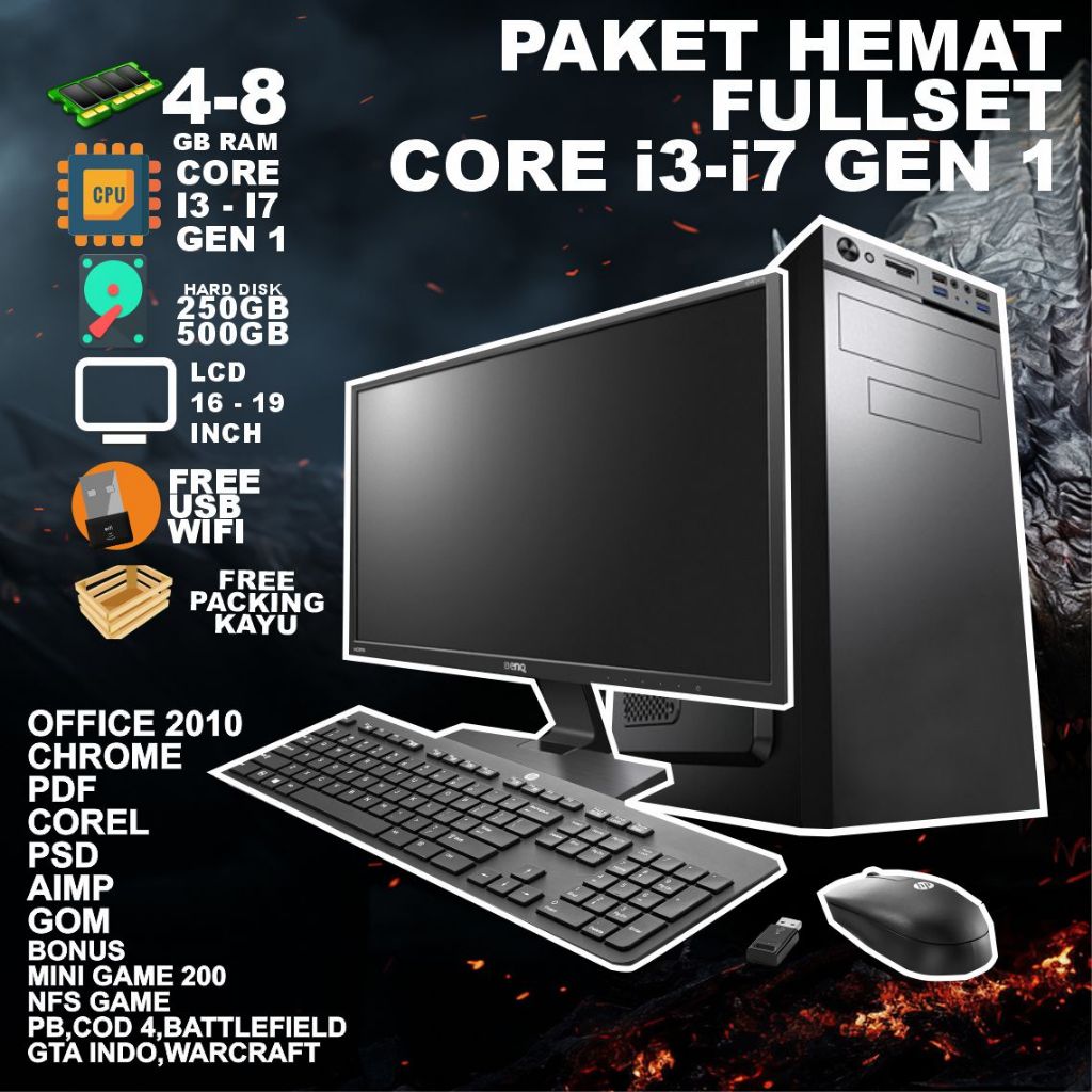 CORE i3-i7 GEN 1 FULL SET MURAH