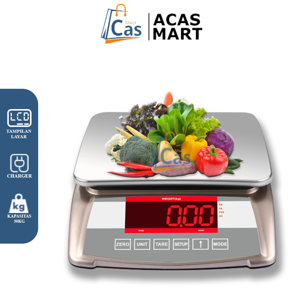 AM RJ - 570 Timbangan Digital 30kg Timbangan Dapur Buah dan Sayuran Timbangan Electronic Free Charge