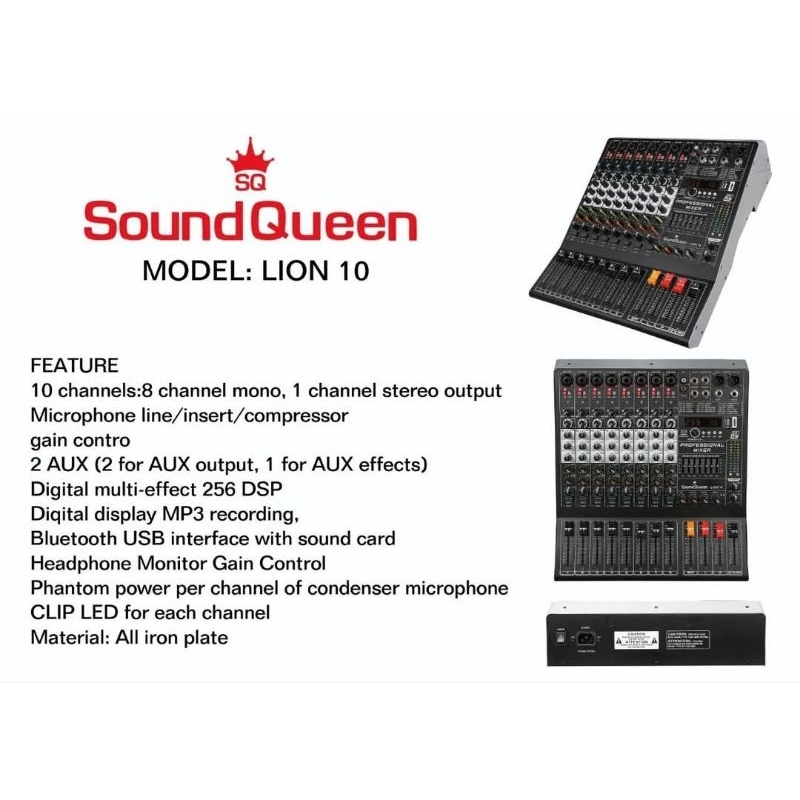 MIXER SOUNDQUEEN LION 10 COMPRES. ORIGINAL SQ