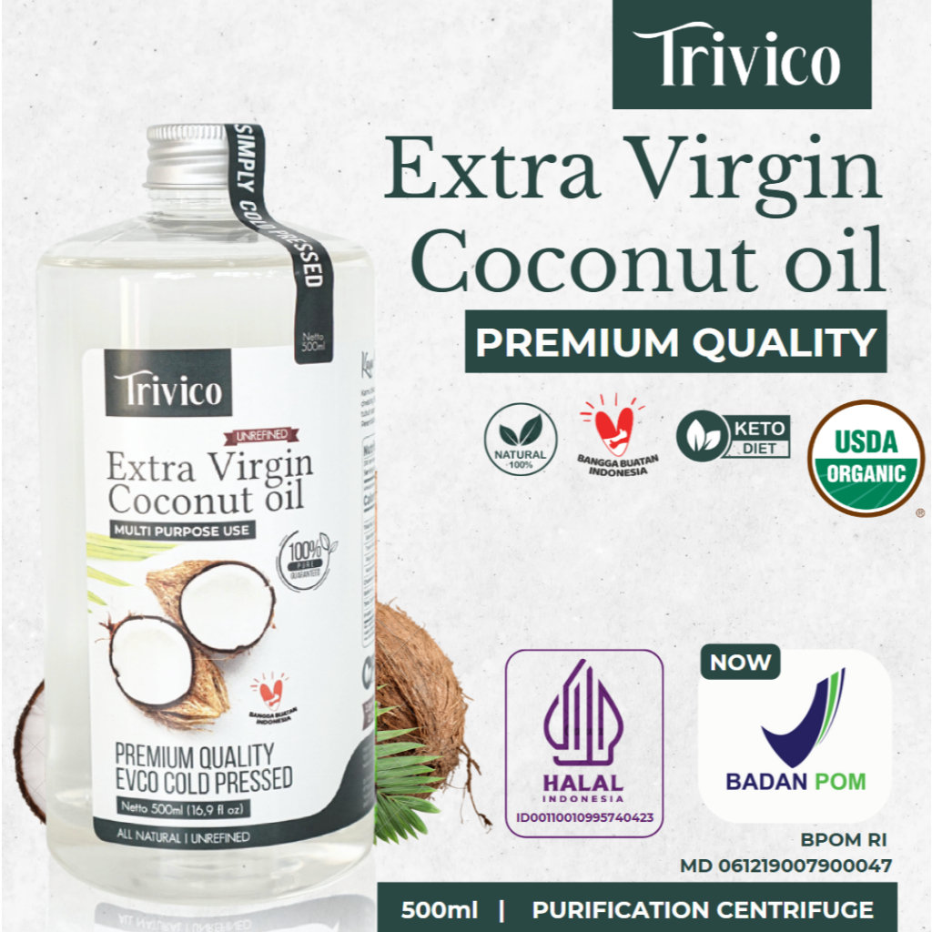 

Trivico Minyak VCO Virgin Coconut Oil 500ml - Kadar MCT Tinggi