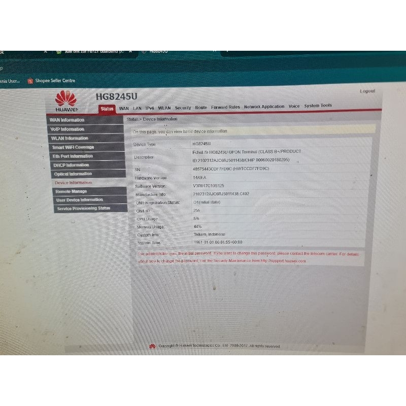 Router ONT Huawei Premium HG8245U Dual Band 2,4Ghz & 5Ghz