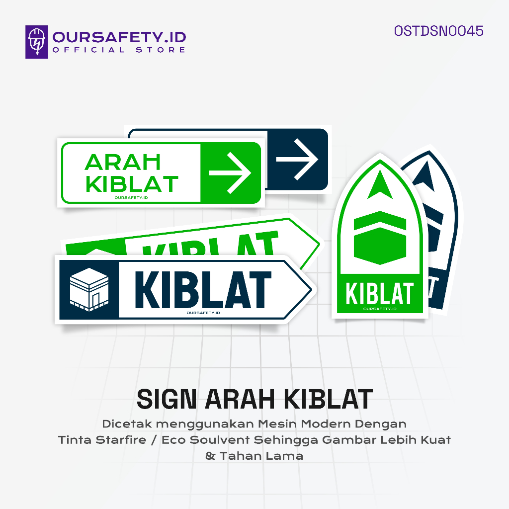 

Stiker Sign Arah Kiblat | PREMIUM - OURSAFETY.ID