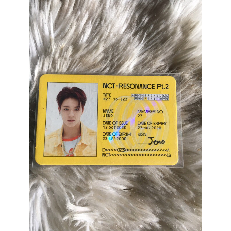

Photocard offical jeno id card derpature