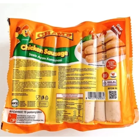 

Champ Sosis 375gr ayam isi 15pcs