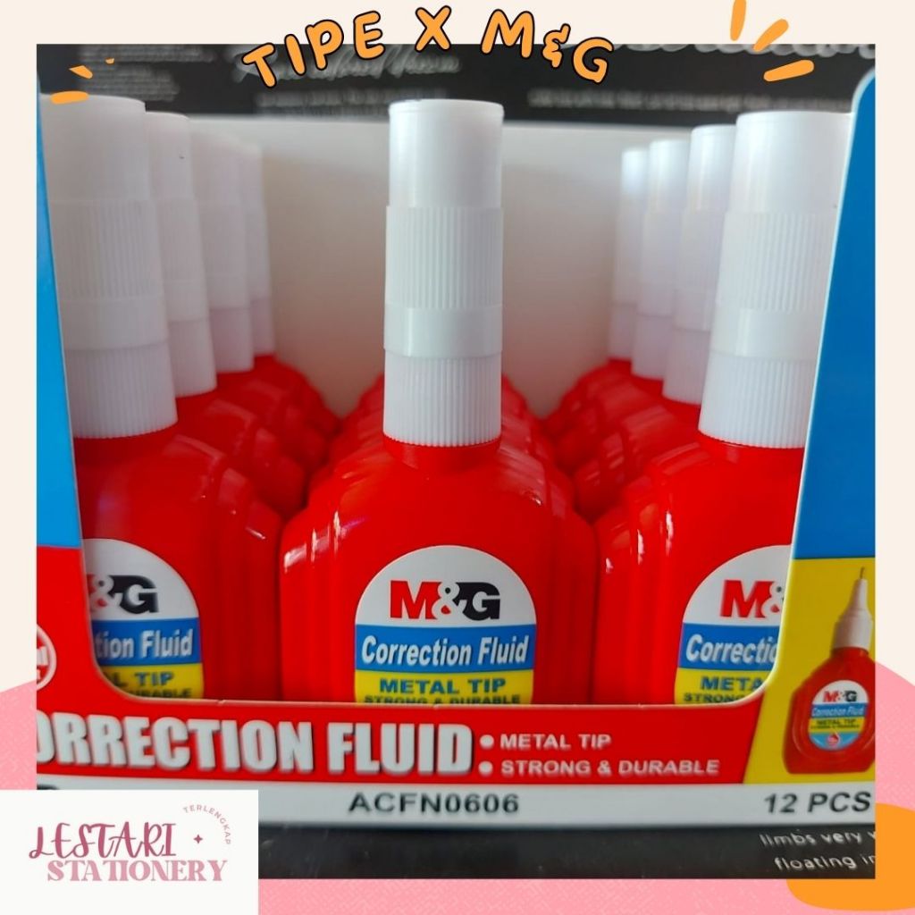 

Tipe X M&G ACFN0606 | Tipe X Cair Murah | Correction Tape Fluid | Penghapus Pena | Lestari Stationery