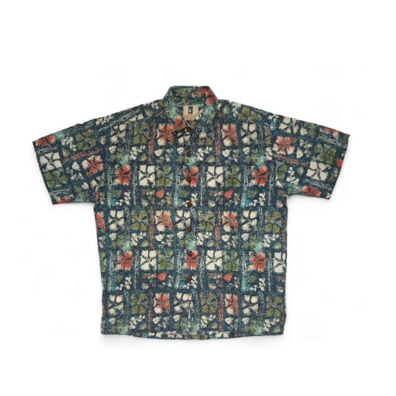 Made in Hawaii USA Kemeja Hawaii Pantai Vintage 80s Kahala Floral Hawaiian Shirt Ukuran di tag L