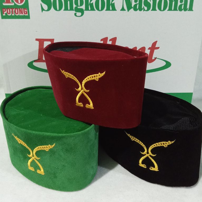 Songkok/Peci Bordir Logo Kujang Kembar