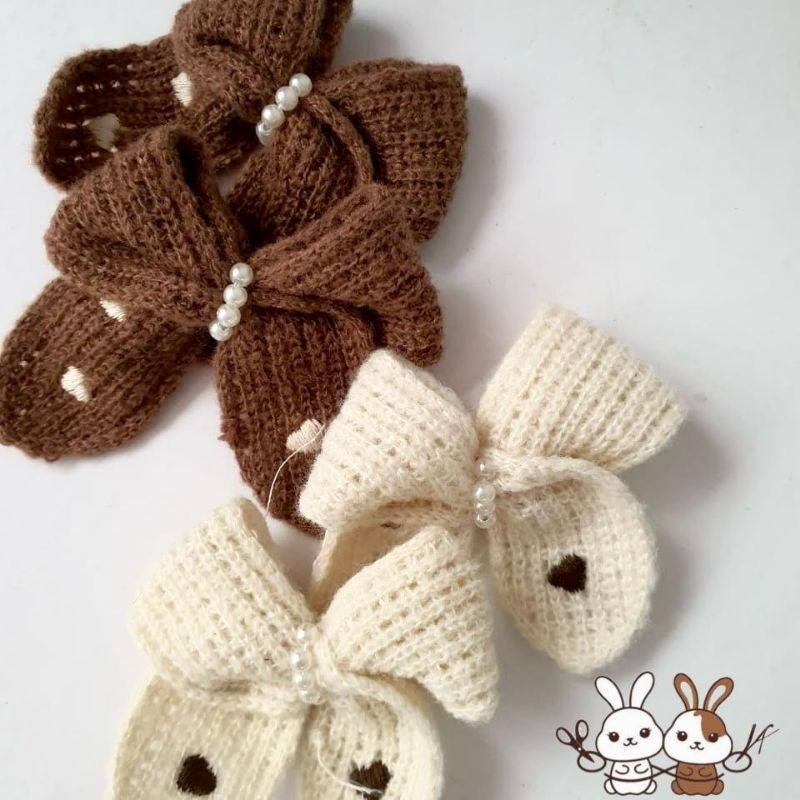 Aplikasi Pita / Headband - AP211 - Rajut Pita Mutiara