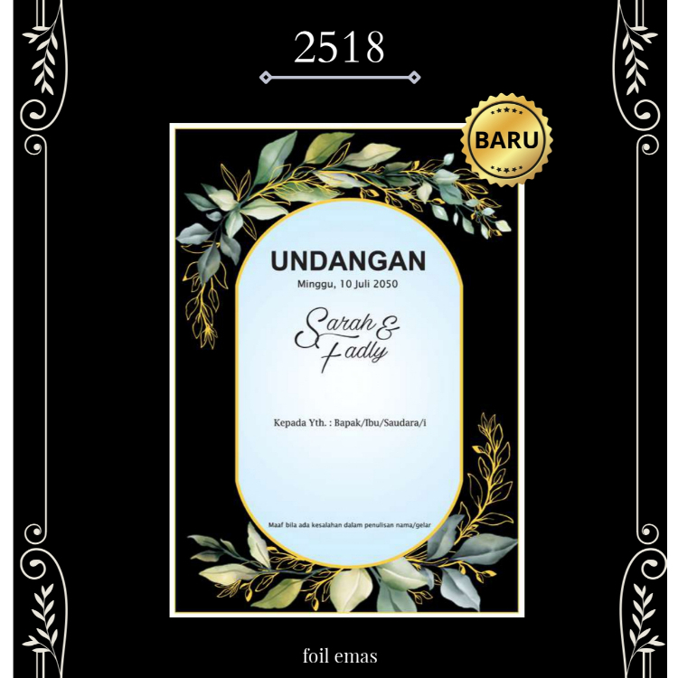 Blangko Undangan - Undangan Pernikahan - Undangan Murah - Blangko Undangan Murah - ERBA 2518