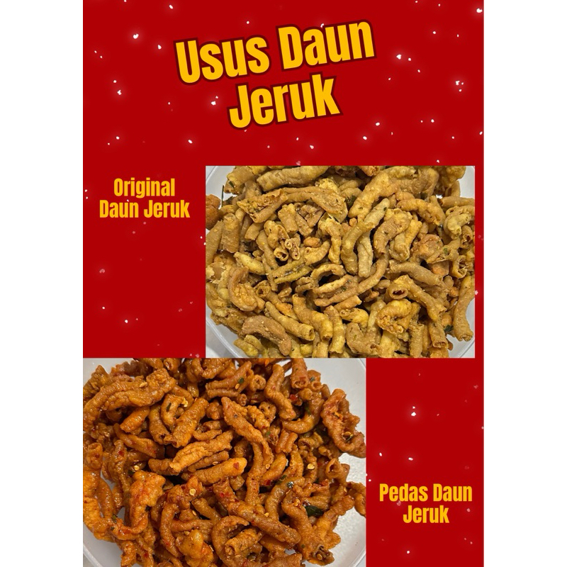 

Kripik Usus Ayam Asli daun jeruk, Kriuk, Usus Pedas Original 250gr