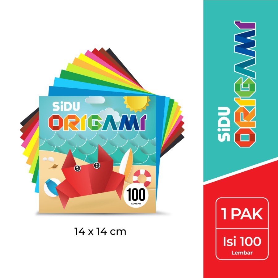 

Kertas Origami Warna Sidu 14 x 14 Cm 100 Lembar / SDU KS 100 T